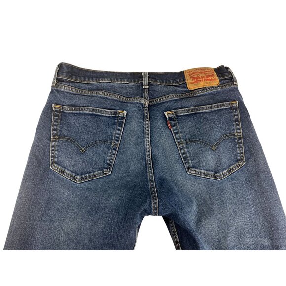 Levi's 505 Straight Leg Denim Jeans Men's 36 Blue Stretch Pockets Cotton Blend - Picture 7 of 10